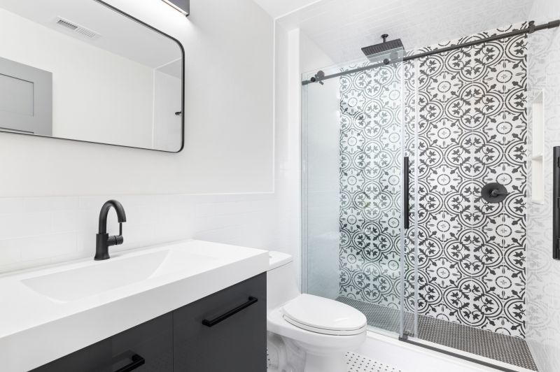 Bathroom with decorative tile accents
