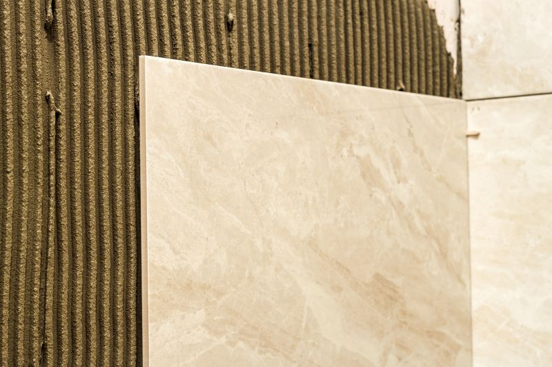 Tile installation in a modern kitchen